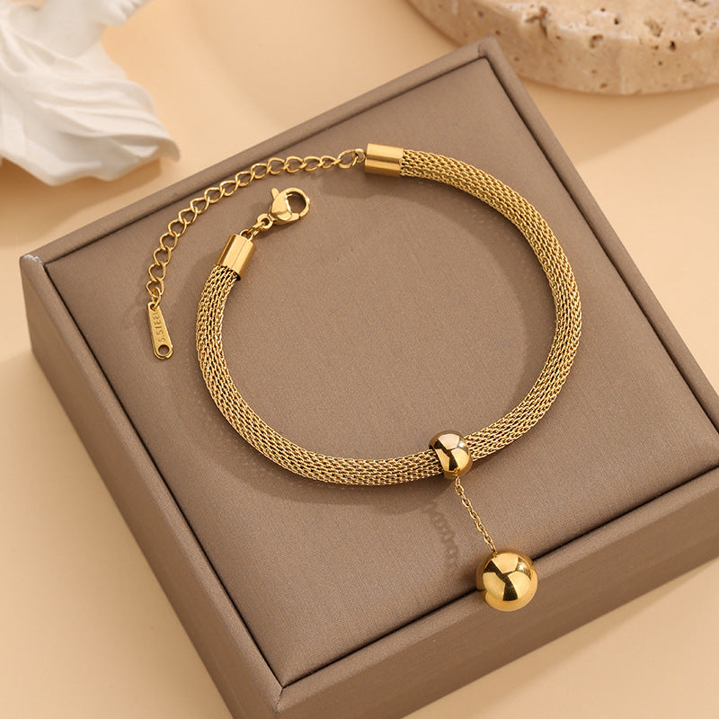 18k Gold Plated Waterproof Bracelet Drop Stainless Steel Fine Fashion Jewelry  for Women