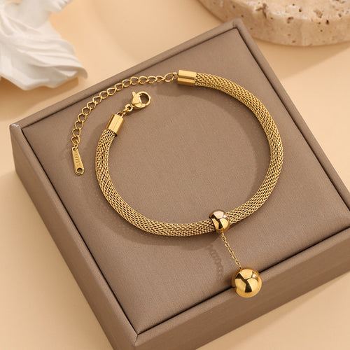 18k Gold Plated Waterproof Bracelet Drop Stainless Steel Fine Fashion Jewelry  for Women