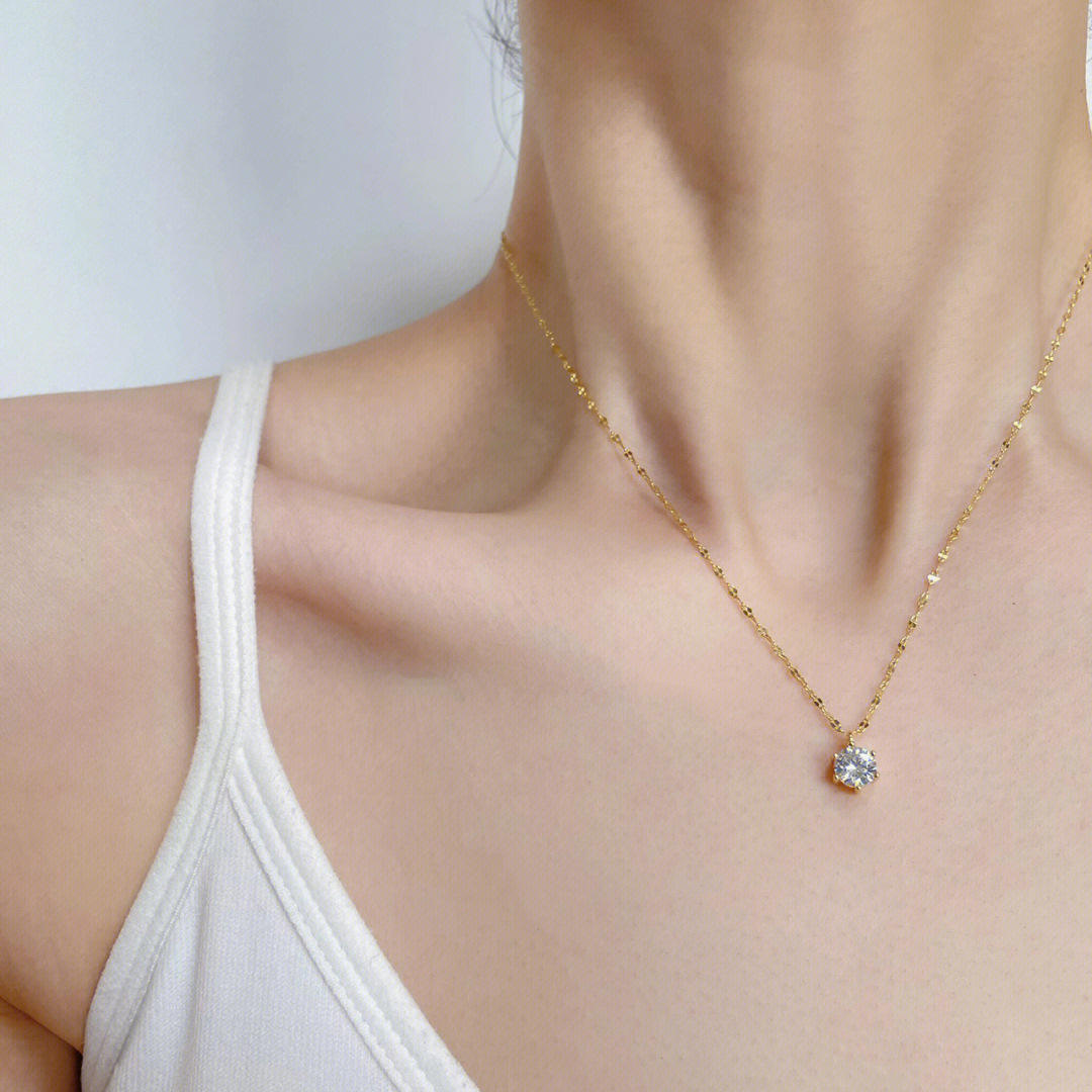 18k Gold Plated Stainless Steel CZ Bowknot Pink Round Cut Zircon Pendant Necklace